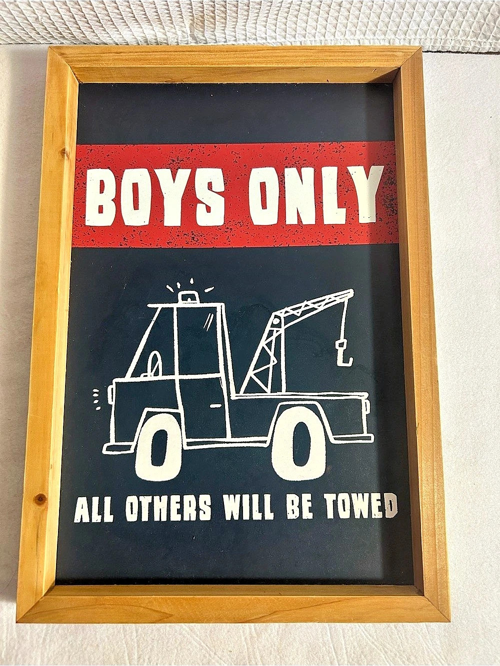 Hobby Lobby Boys Only All Others Will Be Towed Tow Truck Wall Decor Tow Truck